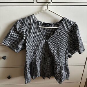 Madewell Black and White Gingham Women's Top size S
